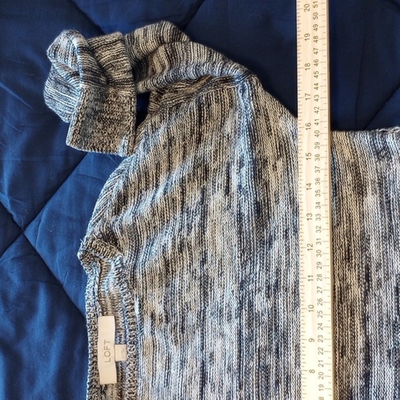 Ann Taylor Loft Womens Sweater Sz XS Heathered Black White Pullover Cozy Comfy - Picture 6 of 7